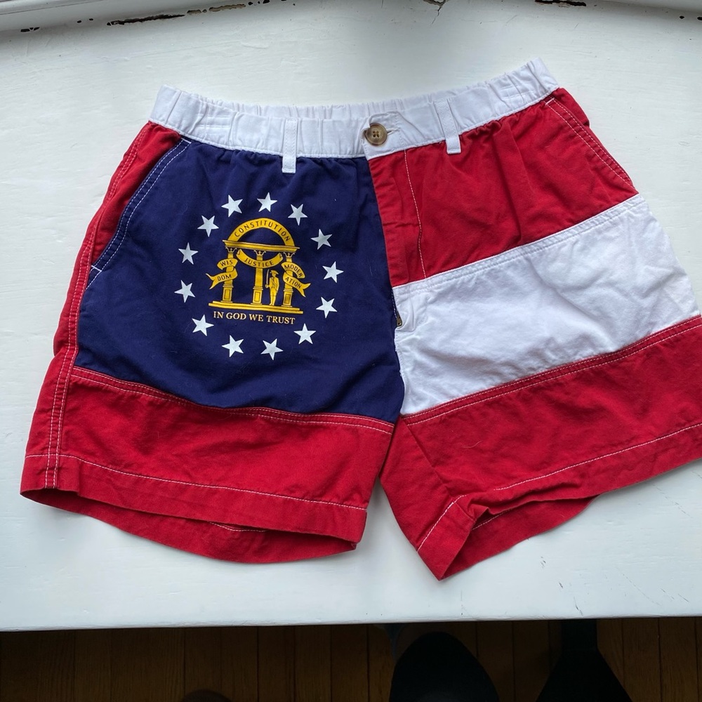Men’s Chubbies RARE Georgia Flag shorts 5.5 in MED